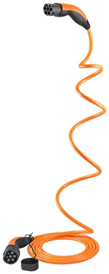 Зарядний кабель Helix Type 2-Type 2, 20A 3-фазний 5м, помаранчевий, изображение № 2