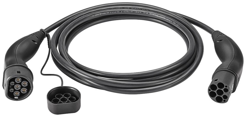 Зарядний кабель Type 2-Type 2, 32А 3-фазний 5м, чорний, изображение № 4