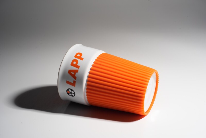 Керамическая чашка с силиконовой вставкой, оранжевая, изображение № 7