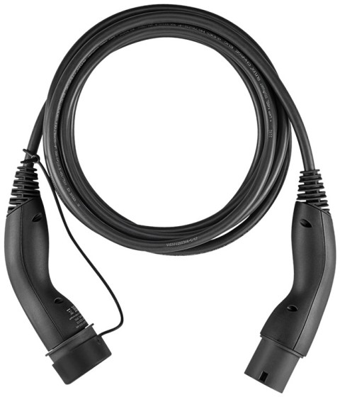 Зарядний кабель Type 2-Type 2, 32А 1-фазний 5м, чорний, изображение № 3