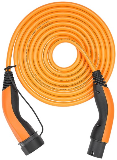 Зарядний кабель Helix Type 2-Type 2, 20A 3-фазний 5м, помаранчевий, зображення № 4