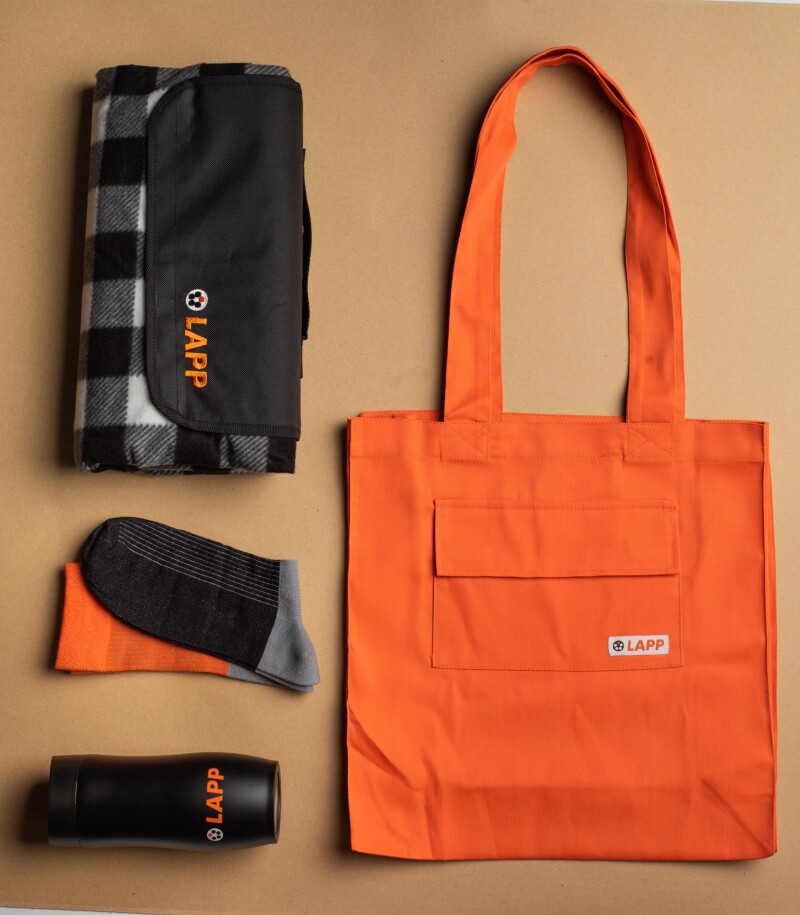 Тканевая сумка с карманом, оранжевая, изображение № 4
